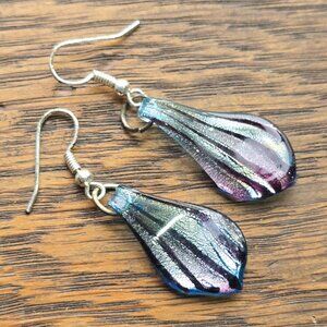 Vintage irridescent "mermaid tail" earrings